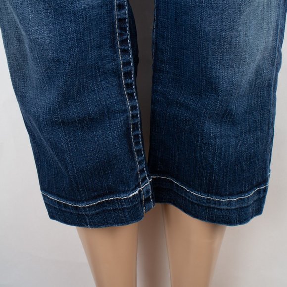 BKE Buckle Lily Stretch Capri 29 X 21 Women's Denim Jeans Thick Stitch - Picture 3 of 12
